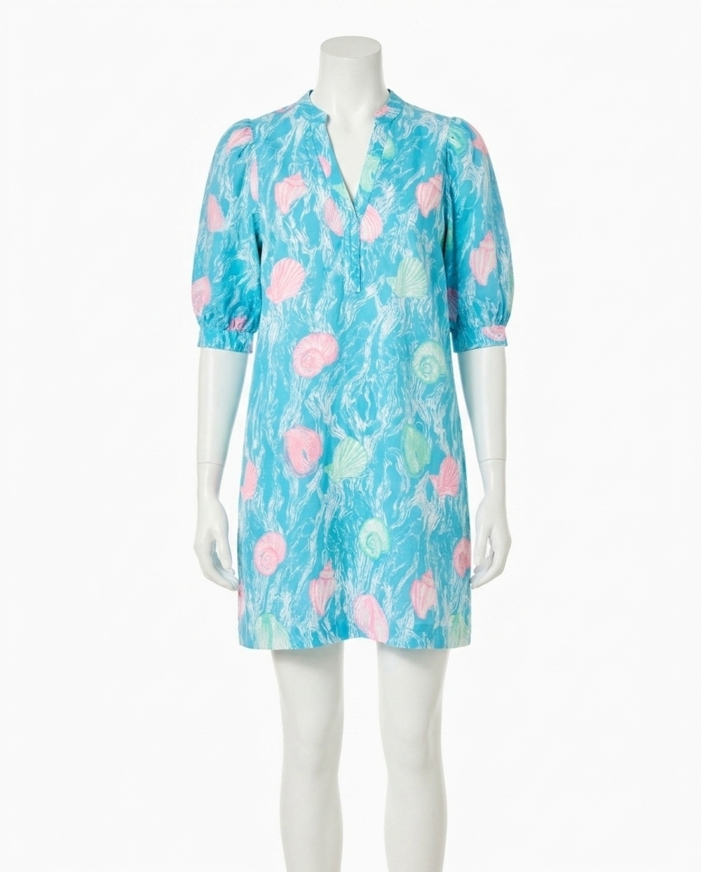 NEW LILLY PULITZER mialeigh elbow sleeve linen dress in capri blue shelden